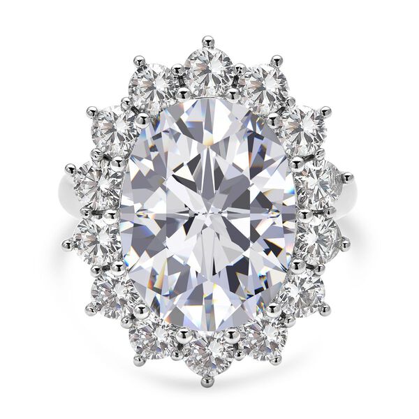 3er Set- Weißer Zirkonia-Ring, Anhänger und Ohrringe, Messing ca. 27,00 ct image number 3