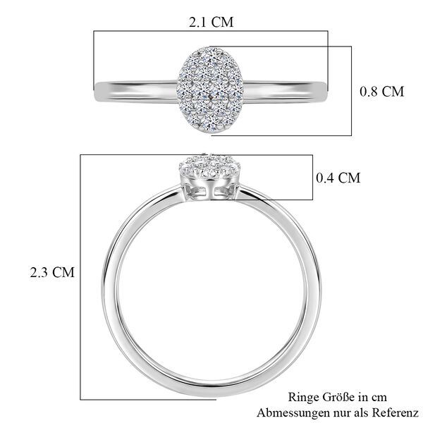 LUXURIANT DIAMOND - Lab Grown Diamant SI-GH Ring 925 Silber Rhodiniert (Gr&ouml;&szlig;e 17.00) ca. 0,15 ct image number 7