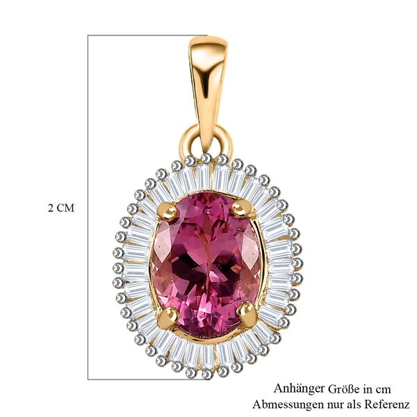 AAA rosa Calabar Turmalin und Diamant Anh&auml;nger - 1,40 ct. image number 6