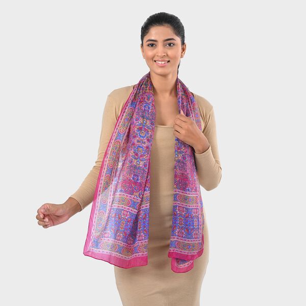 Geldb&ouml;rsen-Set mit Einhornmuster und bedruckter Schal aus 100% Seide image number 10