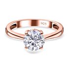 Moissanit Ring, 925 Silber Roségold Vermeil, (Größe 20.00) ca. 1.13 ct