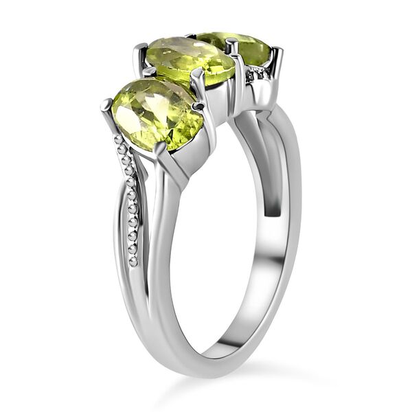 Nat&uuml;rlicher Peridot-Ring, (Gr&ouml;&szlig;e 16.00) Edelstahl, ca. 2,18 ct image number 5