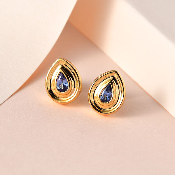 AAA Tansanit Ohrstecker - 0,44 ct. image number 1