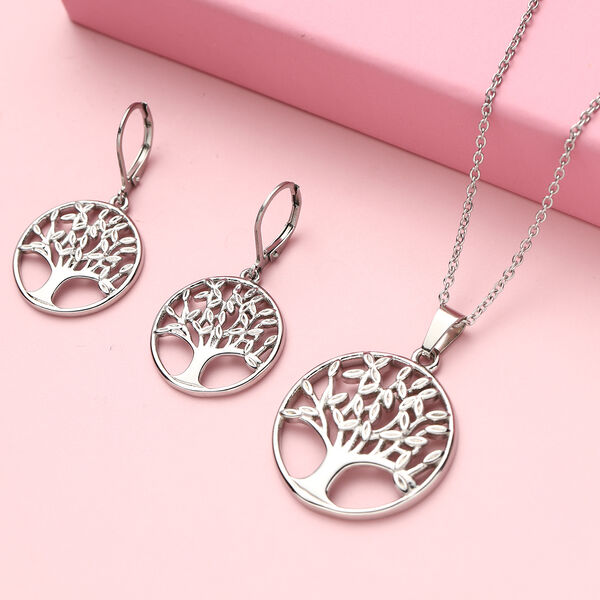 2er-Set, Ohrh&auml;nger und Anh&auml;nger mit Kette, 50 cm image number 2