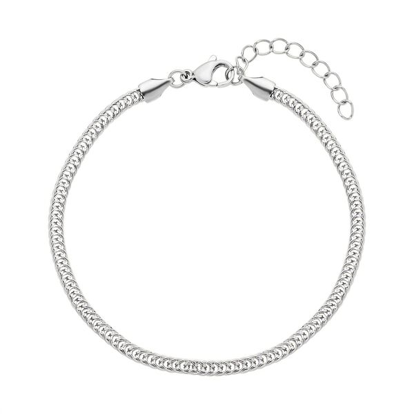 Fuchsschwanz Armband, ca. 19 cm, 316L Edelstahl ca. 4,30g, silberfarben