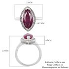 Rubin Afrikanisch und Diamant Halo Ring 925 Silber Platin-Überzug image number 5