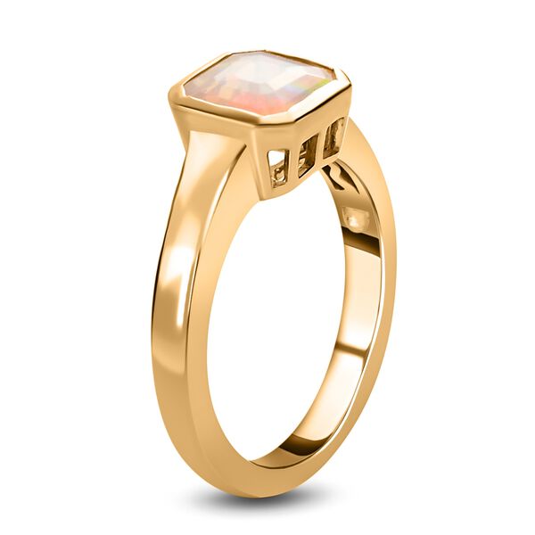 Natürlicher, äthiopischer Opal Solitär-Ring, 925 Silber Gelbgold Vermeil  ca. 0,94 ct image number 5
