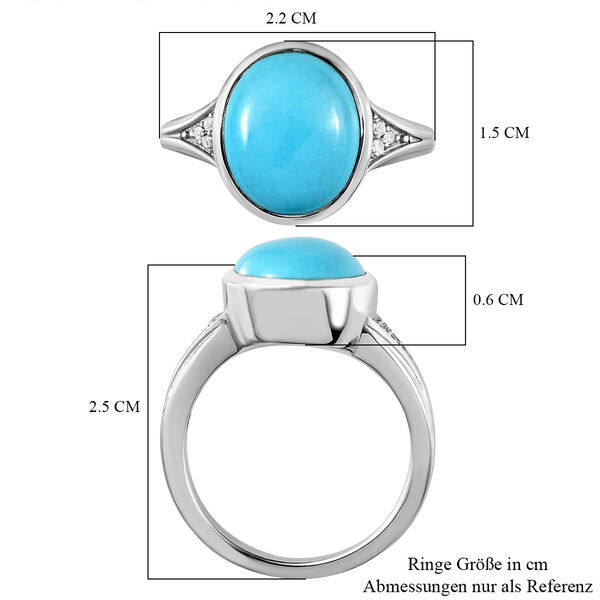AA Sleeping Beauty Türkis und Zirkon-Ring - 4,32 ct. image number 7
