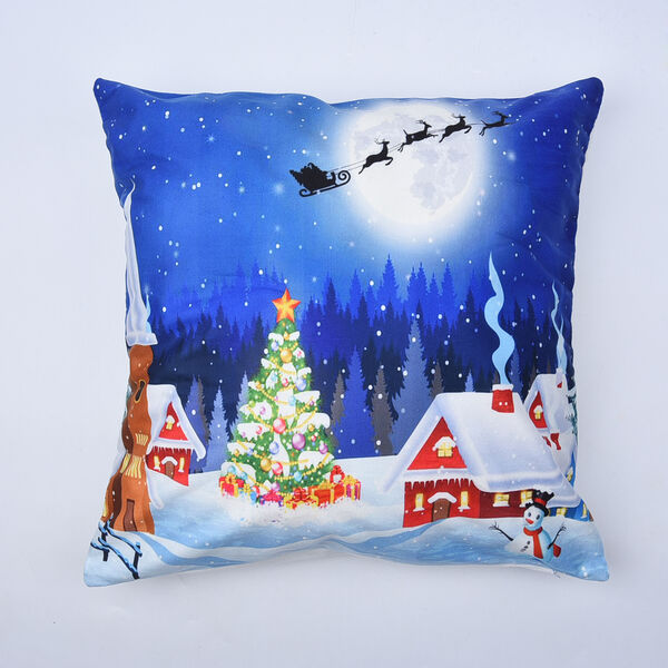 WeihnachtsKissen mit F&uuml;llung und LED licht, Gr&ouml;&szlig;e 45x45 cm, Weinachtsmond image number 2