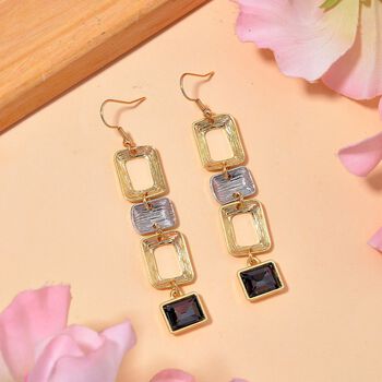 Geometrische Kristall-Ohringe in Gold- und Silberton