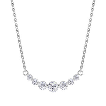 D'Joy Moissanit 45cm Halskette, 925 Silber platiniert - 1,22 ct.
