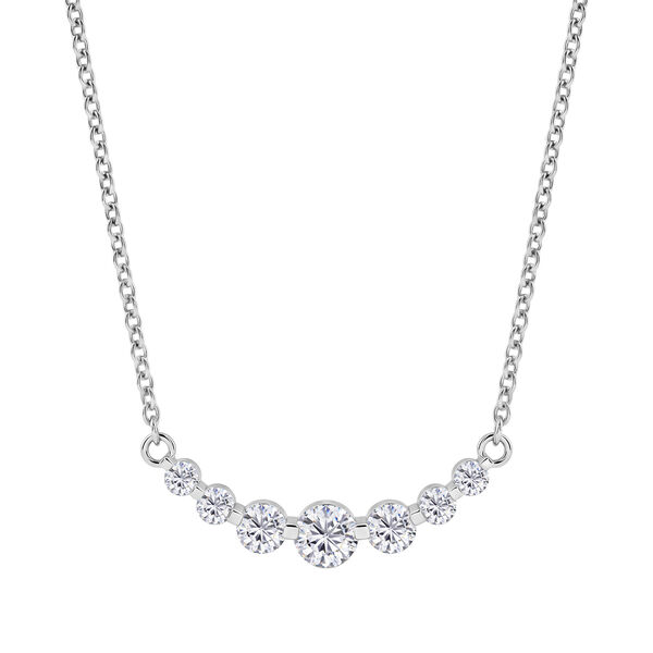 D'Joy Moissanit 45cm Halskette, 925 Silber platiniert - 1,22 ct.
