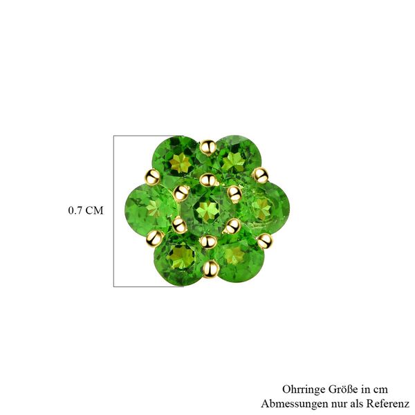 Nat&uuml;rliche Chromdiopsid-Ohrringe, 925 Silber vergoldet ca. 1,00 ct image number 6