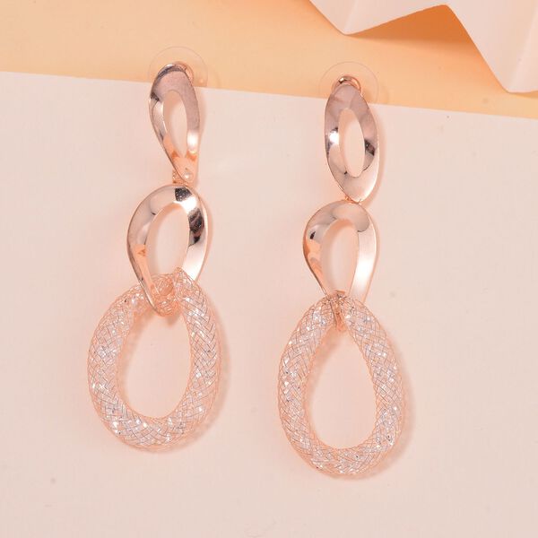 Weißer Kristall Ohrringe Reines Messing image number 2