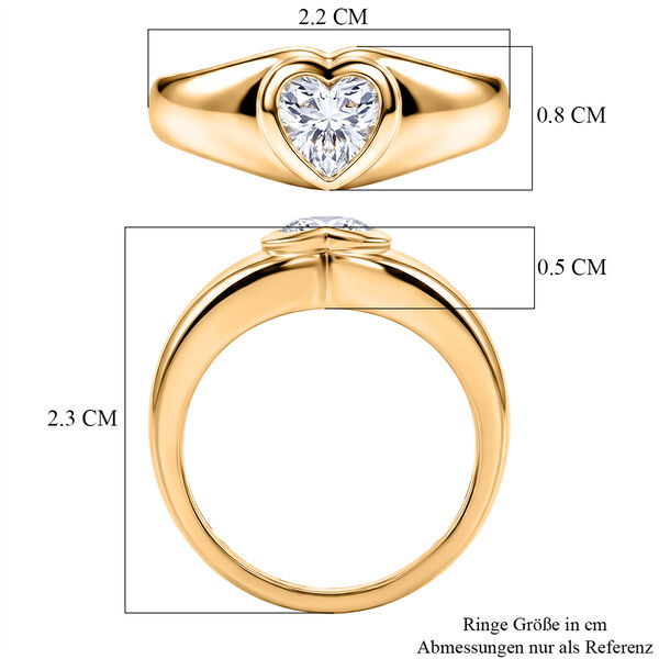 EVER TRUE Moissanit Ring Nickelfreies Messing (Gr&ouml;&szlig;e 18.00) ca. 0,82 ct image number 6