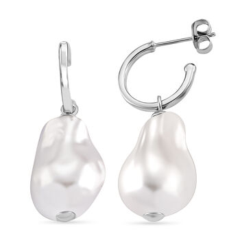 EverTrue wei&szlig;e Muschelkernperle Ohrringe