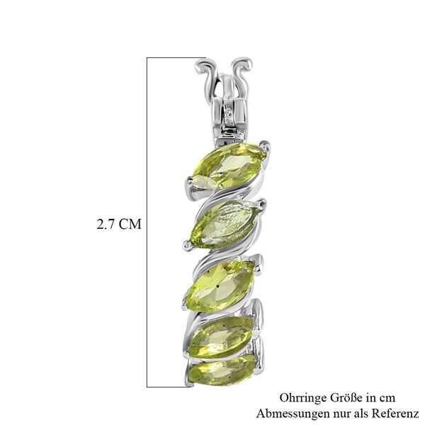 Natürliche Peridot Creolen, Edelstahl ca. 2.58 ct image number 5