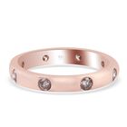 Natürlicher Champagner Diamant Band Ring 925 Silber Rose Gold Vermeil image number 1