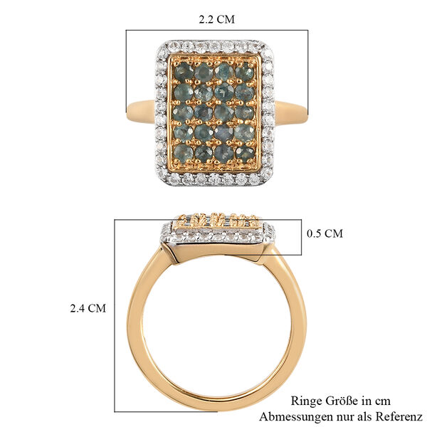 Alexandrit und Zirkon-Ring, 925 Silber Gelbgold Vermeil  ca. 1,39 ct image number 6