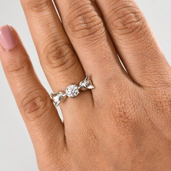 Moissanit Fuchs Ring 925 Silber rhodiniert (Gr&ouml;&szlig;e 20.00) ca. 0.44 ct