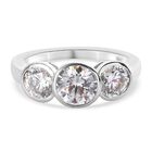 LUSTRO STELLA Hergestellt mit Feinster ZIRKONIA Ring 925 Silber platiniert (Größe 16.00) ca. 4,14 ct