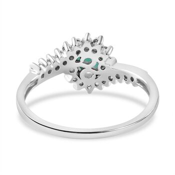 AA Kagem sambischer Smaragd und Zirkon-Ring - 0,92 ct.