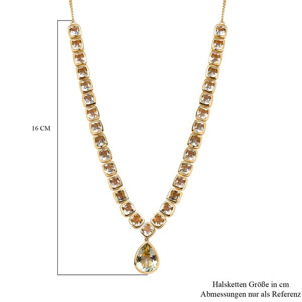 Prasiolith Halskette, ca. 45 cm, 925 Silber vergoldet, ca. 35.43 ct image number 6