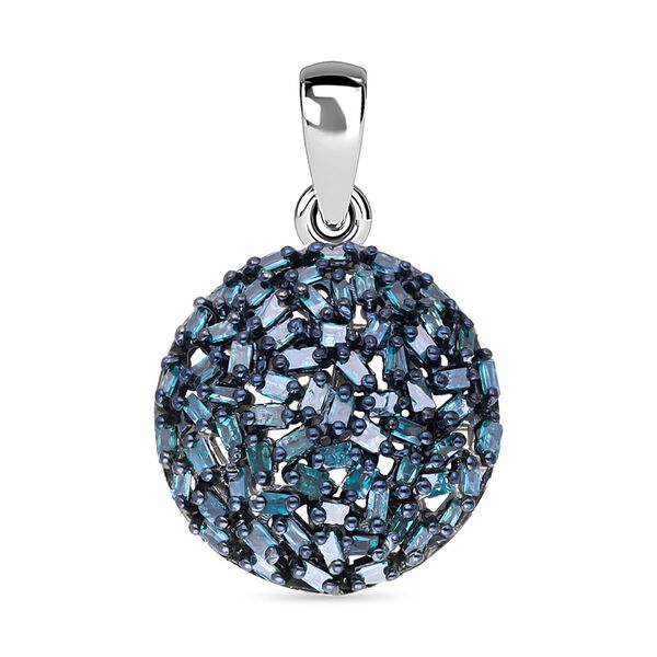 Blauer Diamant Anhänger, 925 Silber platiniert ca. 0.50 ct image number 0