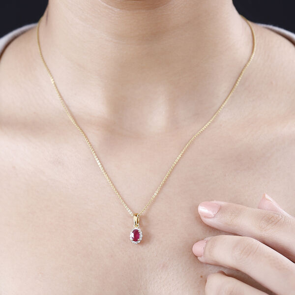 Afrikanischer Rubin und Diamant Anhänger - 0,69 ct. image number 3