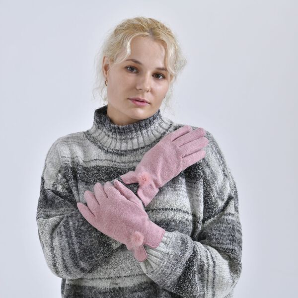 Kaschmirhandschuhe mit Mikroplüschfutter, Altrosa image number 2