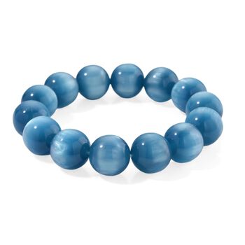 Simuliertes flexibles Apatit blaues Katzenauge Armband - 180 ct.