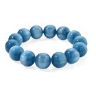 Blauer Apatit Armband, Simuliert, Flexibel, Edelstahl, ca. 180.00 ct