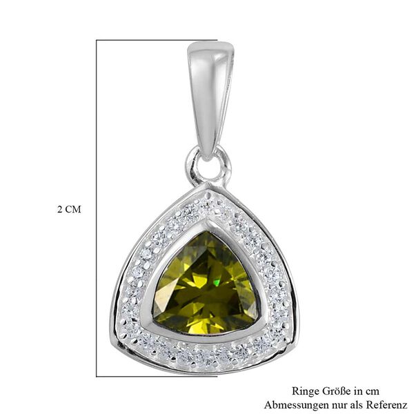 LUSTRO STELLA - Wei&szlig;er und Peridot farbener Zirkonia-Anh&auml;nger, 925 Silber ca. 1,46 ct image number 6