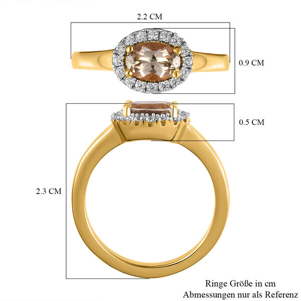 AAA Turkizit und weißer Zirkon-Ring - 1,09 ct. image number 4