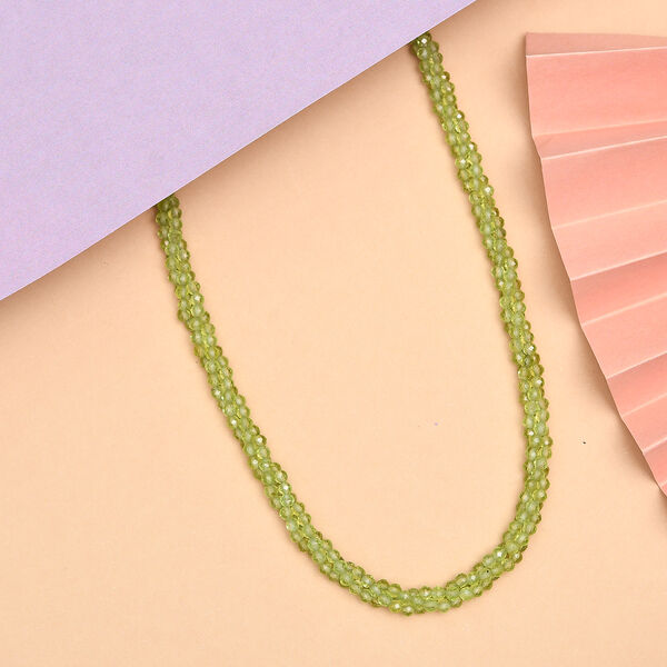 Nat&uuml;rliche Peridot-Halskette, 50 cm, 925 Silber ca. 104,89 ct image number 2