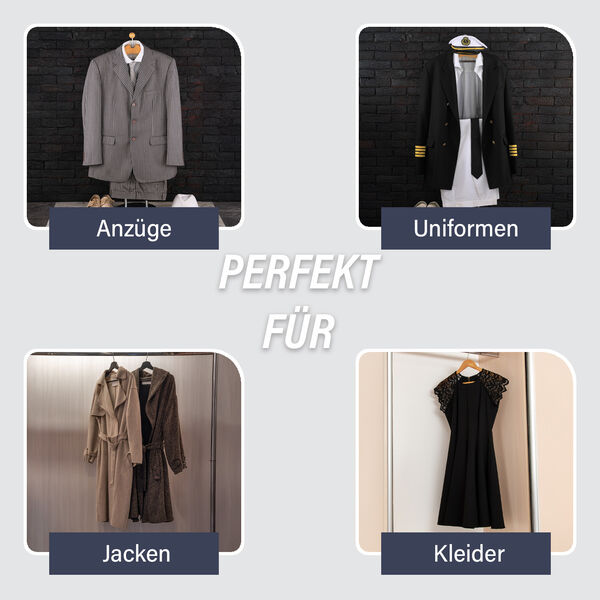 5er-Set Kleidersäcke mit Sichtfenster, für Anzüge und Kleider, 60x100 cm, Blau image number 4