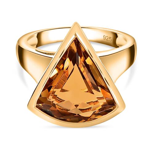 Citrin Ring, 925 Silber Gelbgold Vermeil, (Größe 18.00) ca. 5.59 ct image number 0