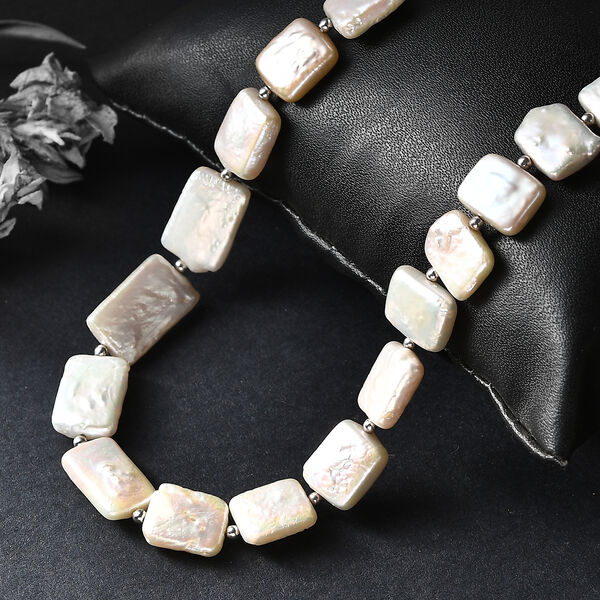 Weiße Süßwasser Perle Halskette ca. 45 cm 925 Silber rhodiniert image number 2