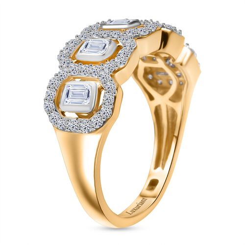 Lab Grown Diamant VS Ring 925 Silber 750 Gelbgold Vermeil (Größe 18.00) ca. 1,04 ct image number 4