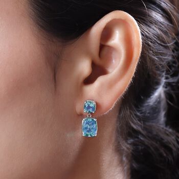 Pfau Triplett Quarz-Ohrringe in Silber, 8,13 ct.