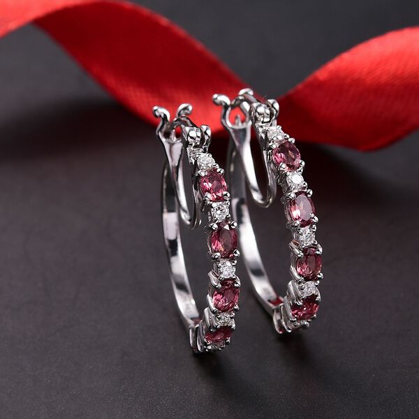 MÜNCHEN CLOSE OUT - D'Joy Cruzeiro Blush Turmalin, Moissanit Ohrringe 925 Silber rhodiniert ca. 1.85 ct image number 1