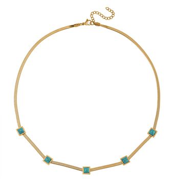 Gr&uuml;ne Howlit Halskette, 50+2 cm - 2 ct.