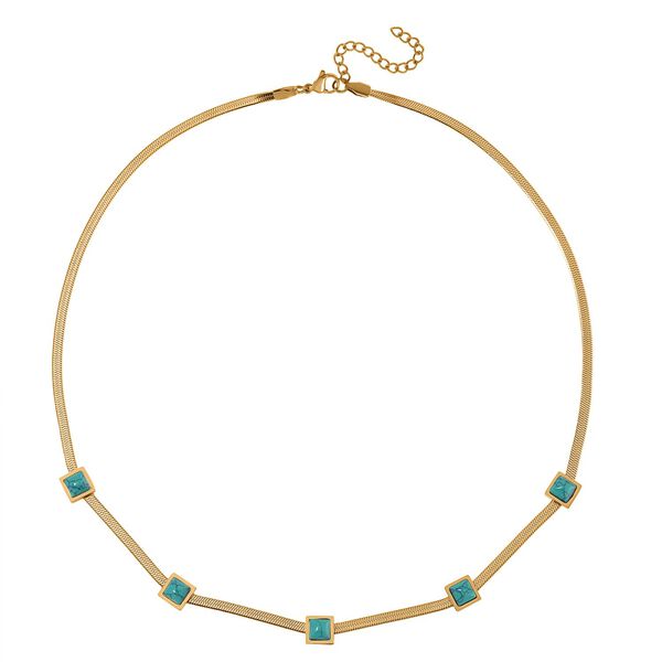 Gr&uuml;ne Howlit Halskette, 50+2 cm - 2 ct. image number 3