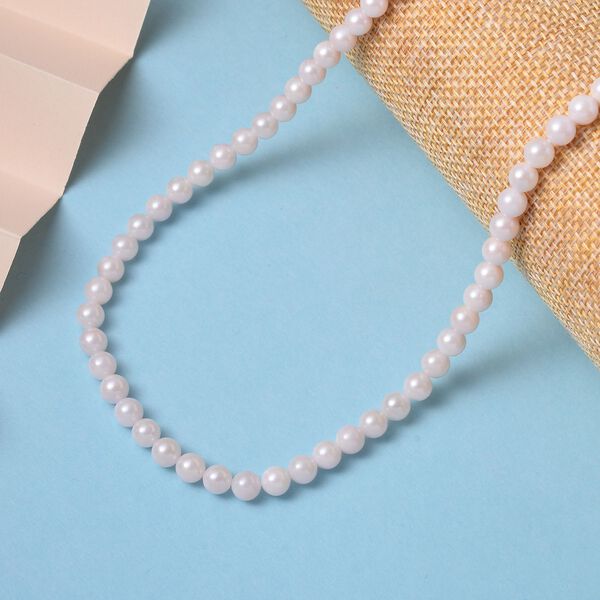 Japanische Akoya Perle Halskette ca. 50 cm 925 Silber vergoldet image number 2