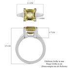 Ouro Verde-Quarz Solitär Ring 925 Silber Platin-Überzug image number 6