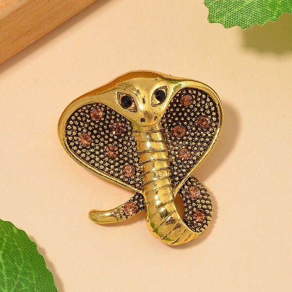 Neongrüner Kristall, Kristall Brosche Antikes Gold image number 2