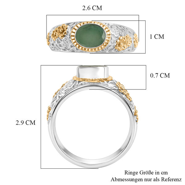 D'Joy Royal Bali -  Socoto Smaragd Ring 925 Silber (Gr&ouml;&szlig;e 19.00) ca. 1.17 ct image number 5