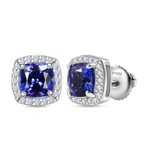 RHAPSODY AAAA Tansanit und VS Diamant Ohrringe in 950 Platin - 2,50 ct. image number 0