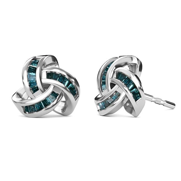 Blaue Diamant-Ohrringe - 0,15 ct. image number 4