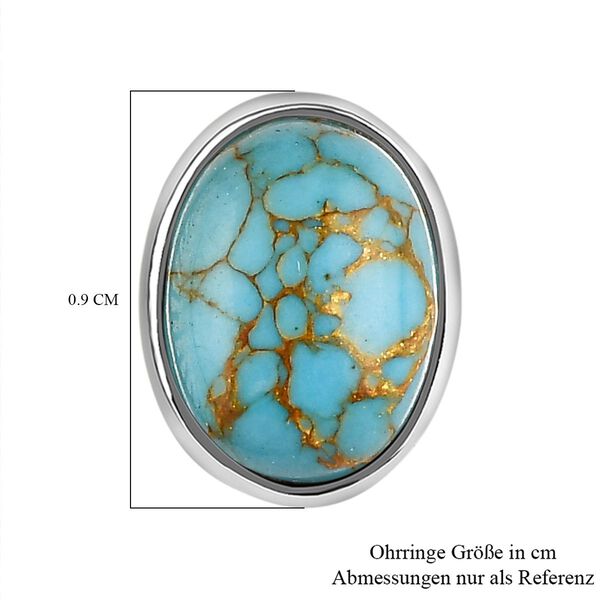 Blaue Mojave Türkis Ohrstecker, 925 Silber ca. 2,44 ct image number 5